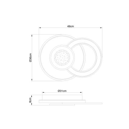 Globo - LED Dimbar taklampa LED/36W/230V 2700-6000K + fjärrkontroll