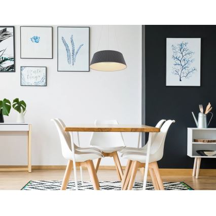 Globo - LED ljusreglerad ljuskrona på textilsladd LED/45W/230V 3000-6000K + fjärrkontroll