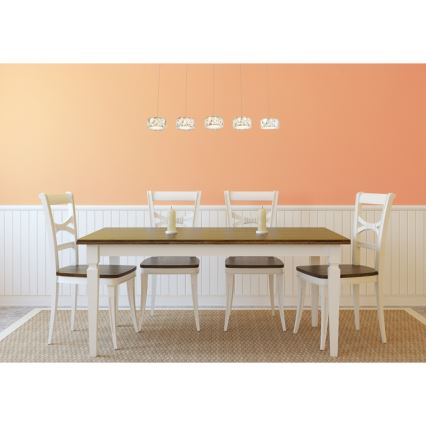 Globo - LED ljuskrona med textilsladd LED/52W/230V 4000K skinande krom/genomskinlig