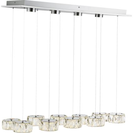 Globo - LED ljuskrona med textilsladd LED/92W/230V 4000K skinande krom/genomskinlig