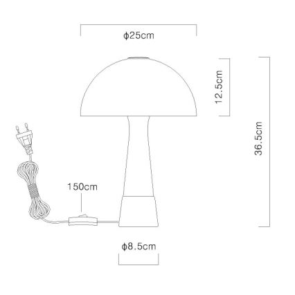 Globo - Bordslampa 1xE27ILLU/40W/230V vit