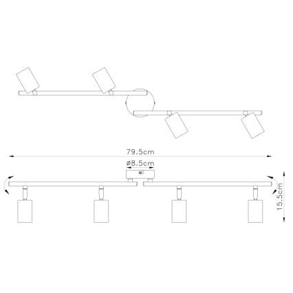 Globo 54008-4 - Spotlight MARTHA 4xE27/60W/230V