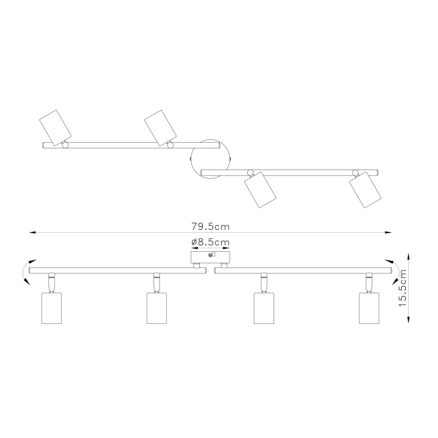 Globo 54008-4 - Spotlight MARTHA 4xE27/60W/230V
