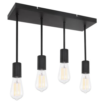 Globo - Ljuskrona med textilsladd 4xE27/60W/230V