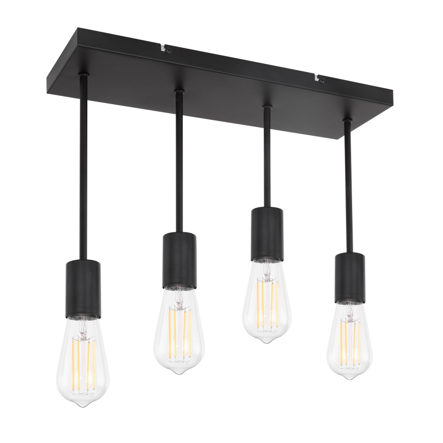 Globo - Ljuskrona med textilsladd 4xE27/60W/230V