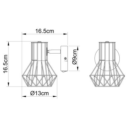 Globo 54017-1 - Väggspotlight PRISKA 1xE27/40W/230V