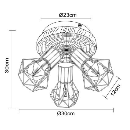 Globo - Spotlampa 3xE27/60W/230V