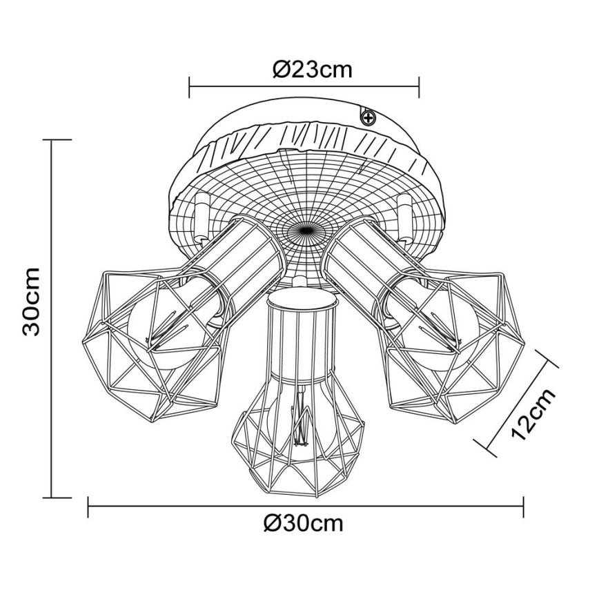 Globo - Spotlampa 3xE27/60W/230V