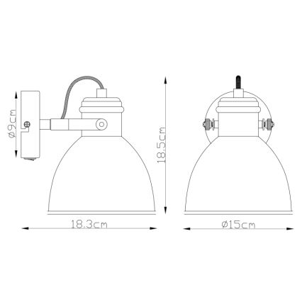 Globo 54018-1 - Väggspotlight WIHO 1xE27/40W/230V
