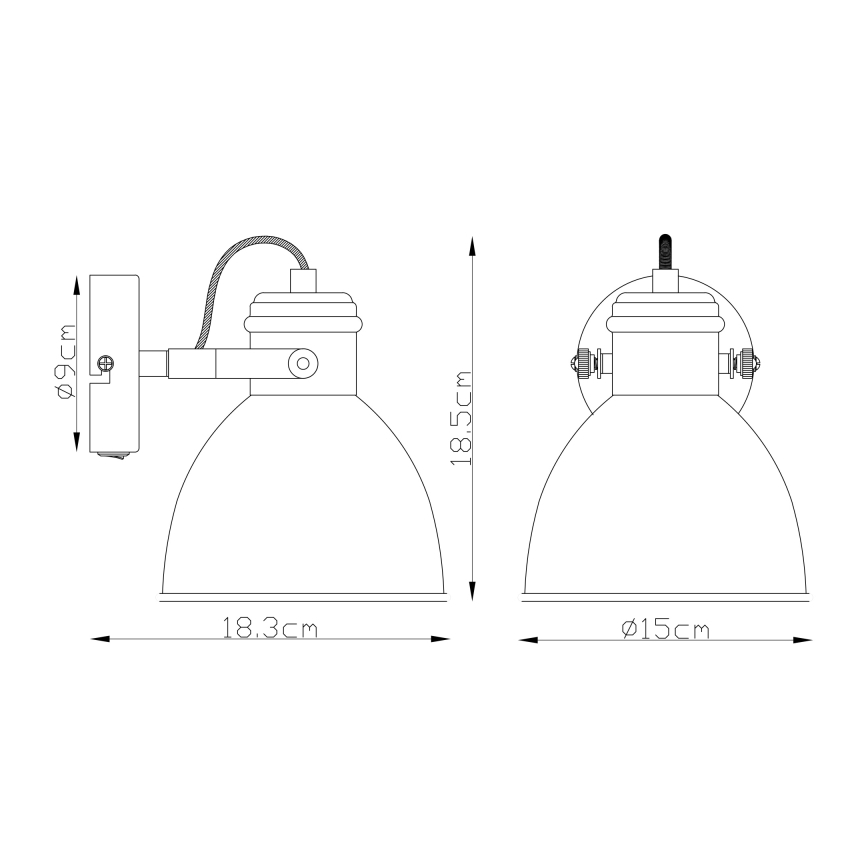 Globo 54018-1 - Väggspotlight WIHO 1xE27/40W/230V