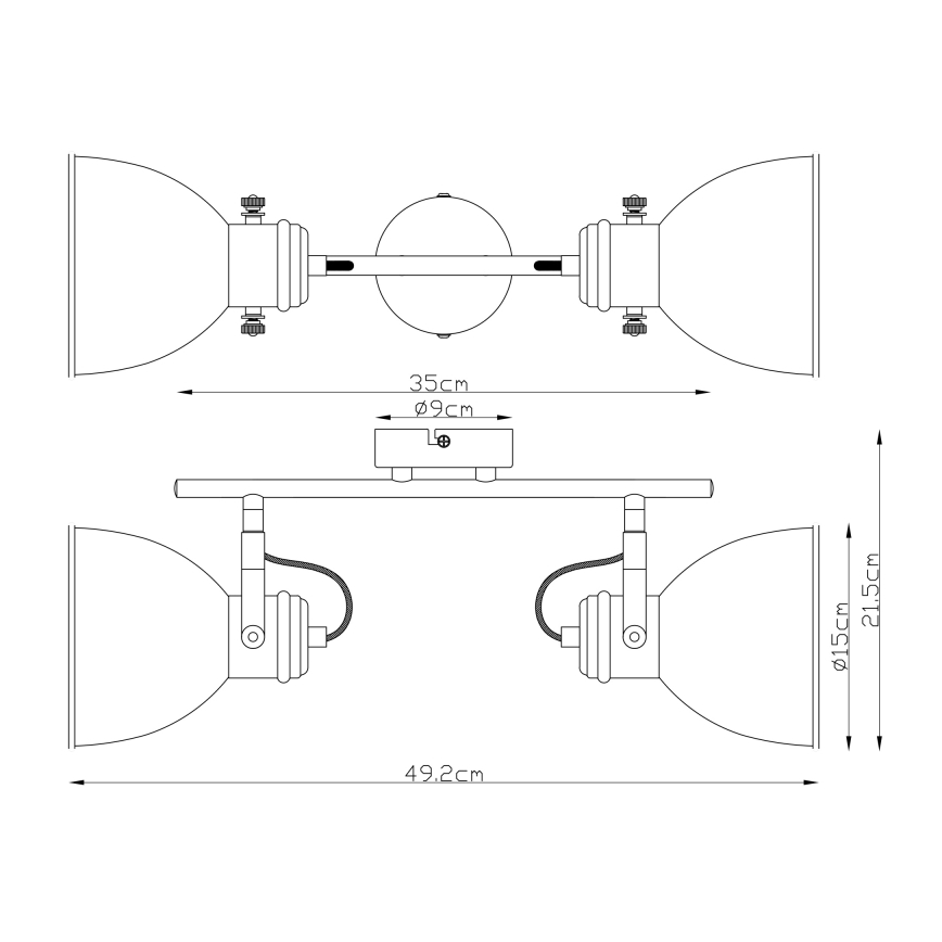 Globo 54018-2 - Spotlight WIHO 2xE27/40W/230V