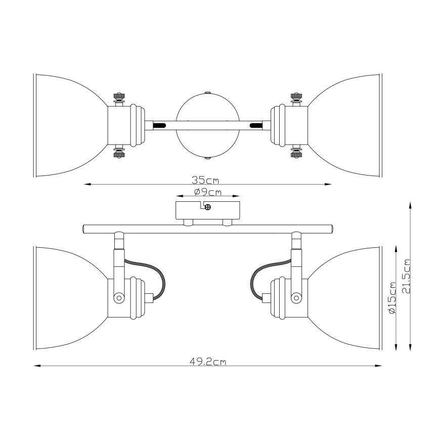 Globo 54018-2S - Spotlight WIHO 2xE27/40W/230V