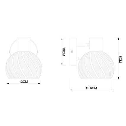 Globo 54025-1 - Väggspotlight WILLY 1xE27/40W/230V