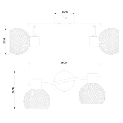 Globo 54025-2 - Spotlight WILLY 2xE27/40W/230V
