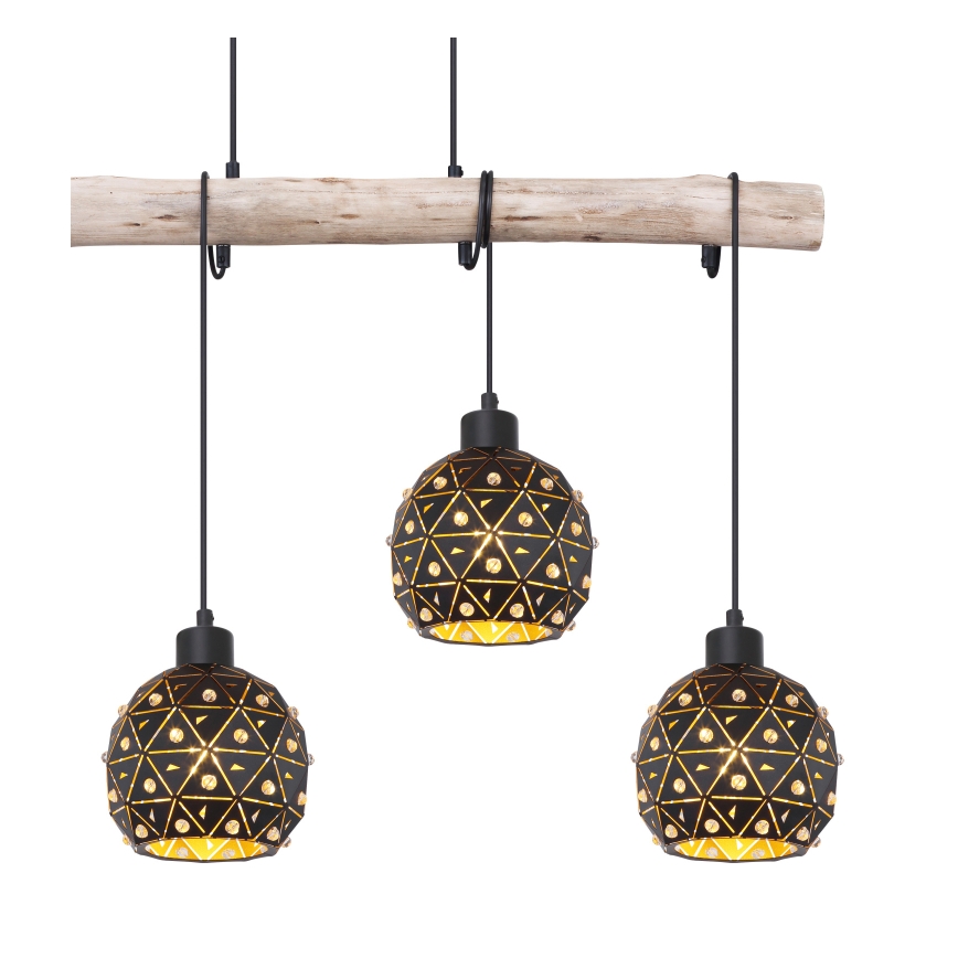 Globo 54029-4H - Pendellampa på vajer JODIE 4xE27/40W/230V beige/svart