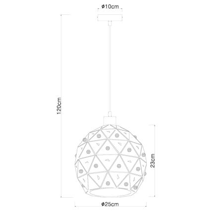 Globo 54029H - Ljuskrona med textilsladd JODIE 1xE27/60W/230V diameter 25 cm