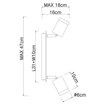 Globo - Spotlampa 2xE27/60W/230V