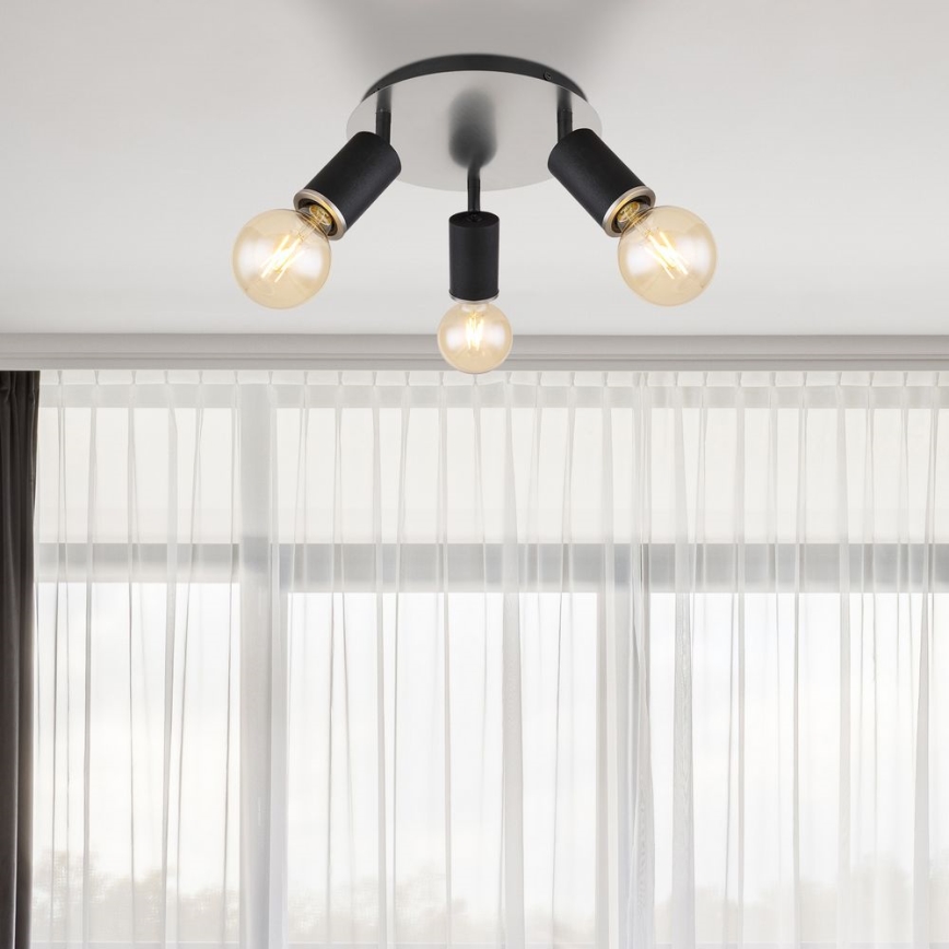 Globo - Spotlampa 3xE27/60W/230V svart trä
