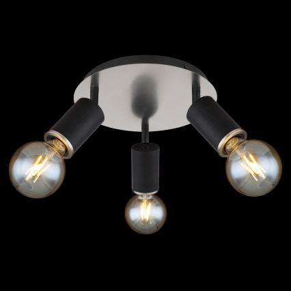 Globo - Spotlampa 3xE27/60W/230V svart trä