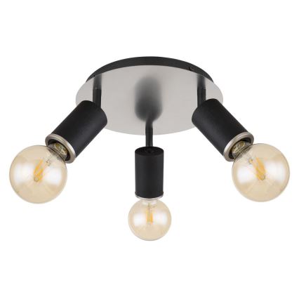 Globo - Spotlampa 3xE27/60W/230V svart trä