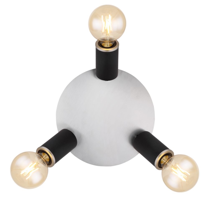 Globo - Spotlampa 3xE27/60W/230V svart trä