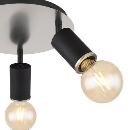 Globo - Spotlampa 3xE27/60W/230V svart trä