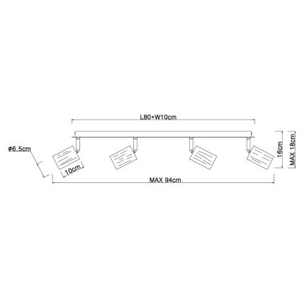 Globo 54032-4 - Spotlight JOSEBA 4xE27/60W/230V