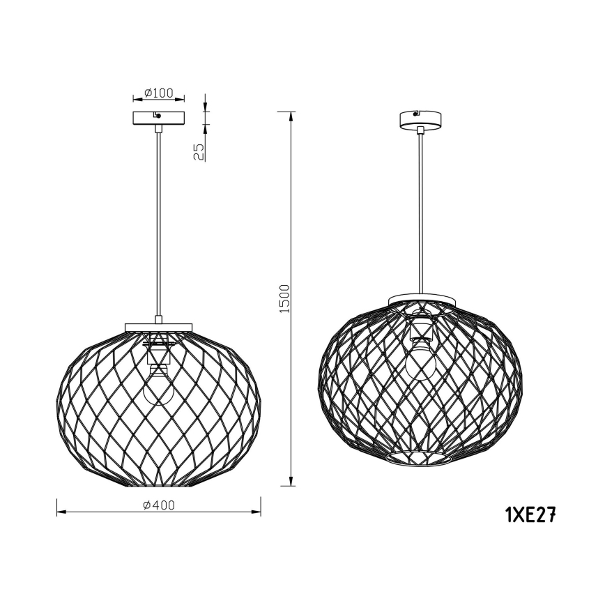 Globo - Ljusskrona med upphängningsrem  1xE27/60W/230V