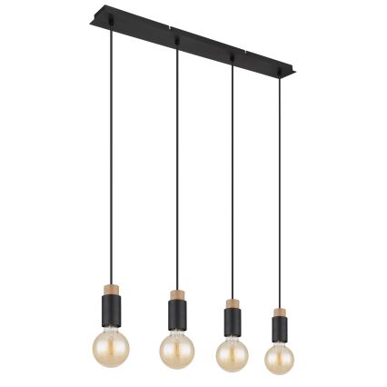 Globo - Ljuskrona med textilsladd 4xE27/40W/230V