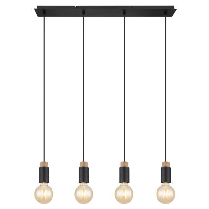 Globo - Ljuskrona med textilsladd 4xE27/40W/230V