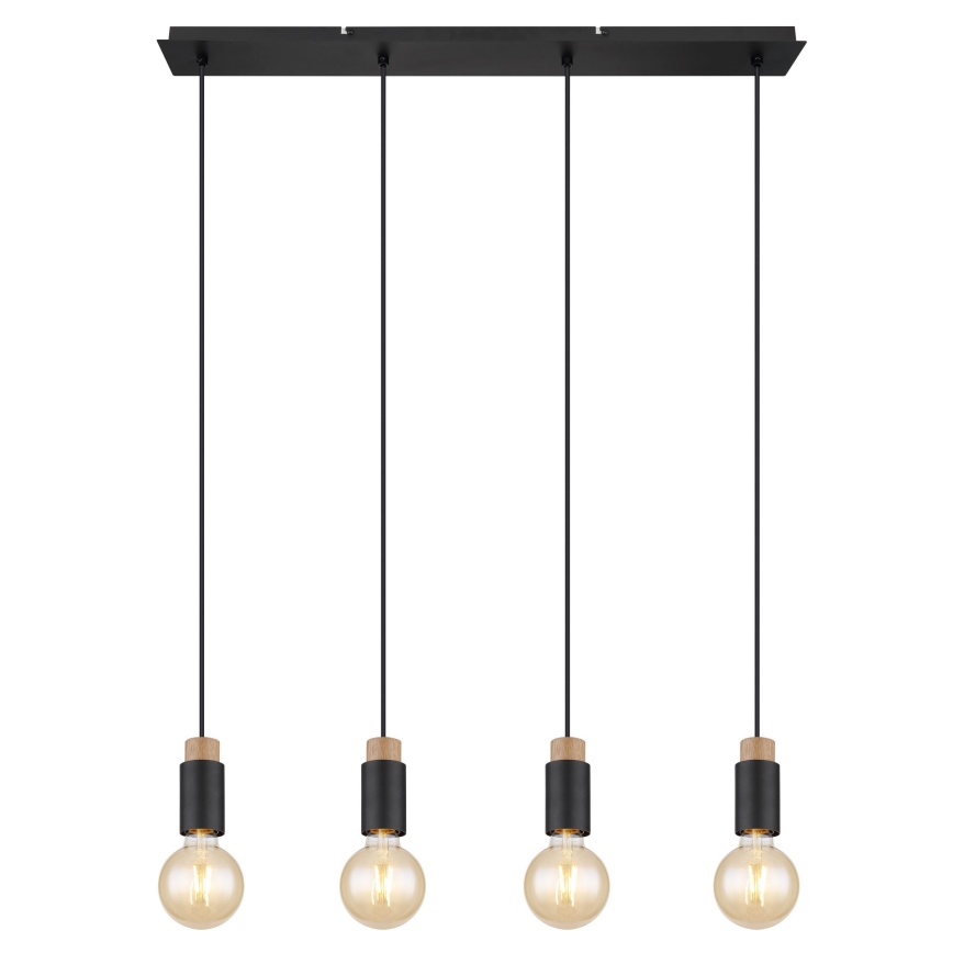 Globo - Ljuskrona med textilsladd 4xE27/40W/230V