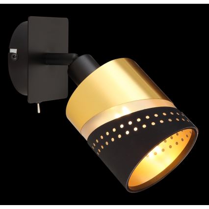 Globo - Väggspotlight 1xE14/25W/230V svart/guld
