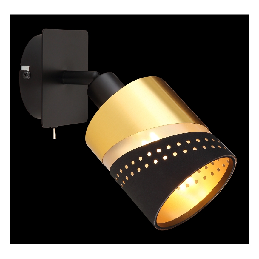 Globo - Väggspotlight 1xE14/25W/230V svart/guld