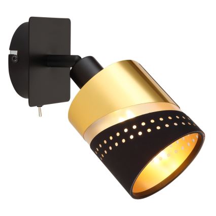Globo - Väggspotlight 1xE14/25W/230V svart/guld
