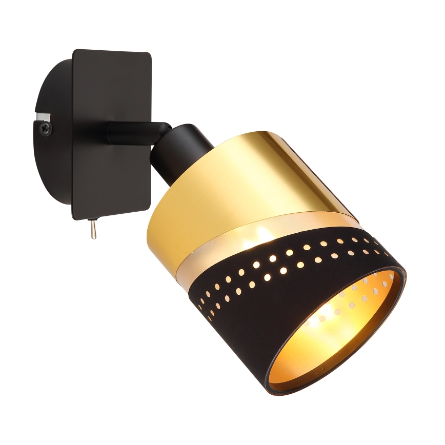 Globo - Väggspotlight 1xE14/25W/230V svart/guld