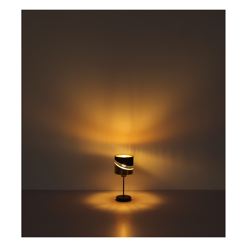 Globo - Bordslampa 1xE27/40W/230V diameter 16 cm svart/guld