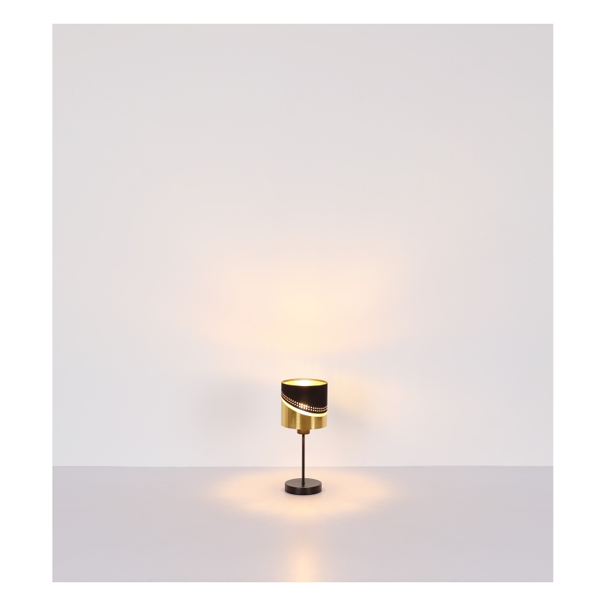 Globo - Bordslampa 1xE27/40W/230V diameter 16 cm svart/guld