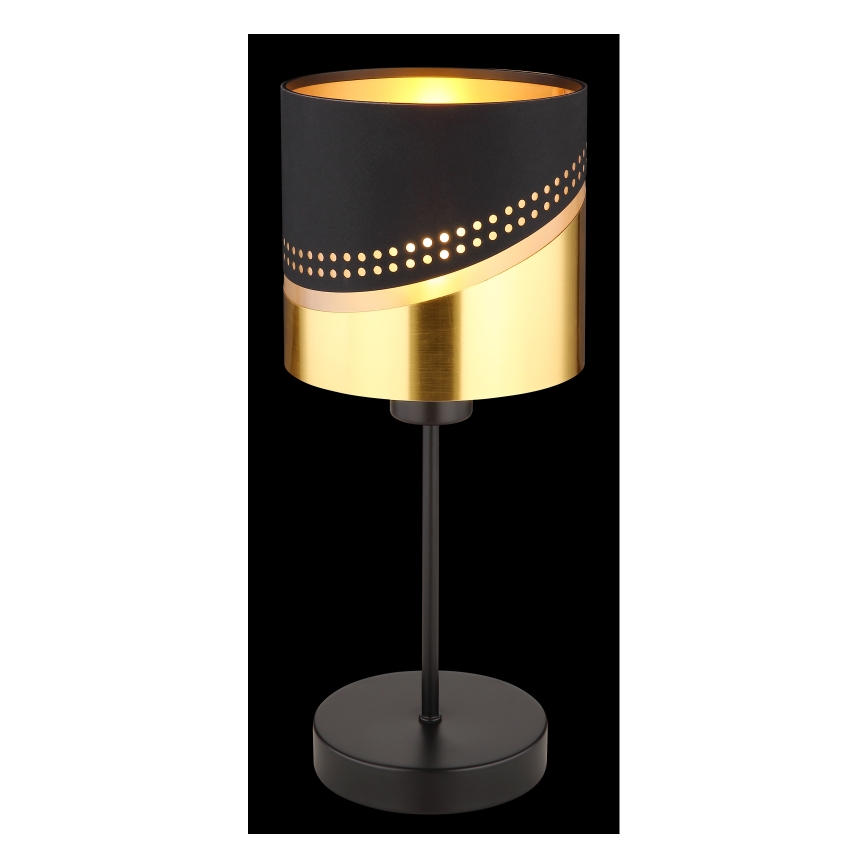 Globo - Bordslampa 1xE27/40W/230V diameter 16 cm svart/guld