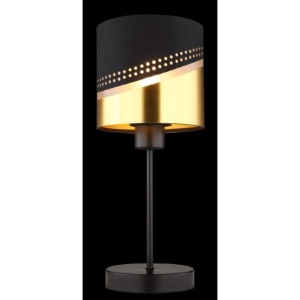 Globo - Bordslampa 1xE27/40W/230V diameter 16 cm svart/guld