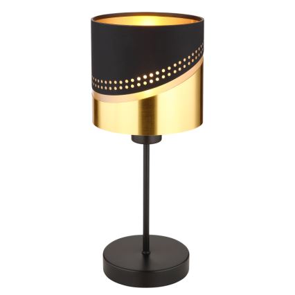Globo - Bordslampa 1xE27/40W/230V diameter 16 cm svart/guld
