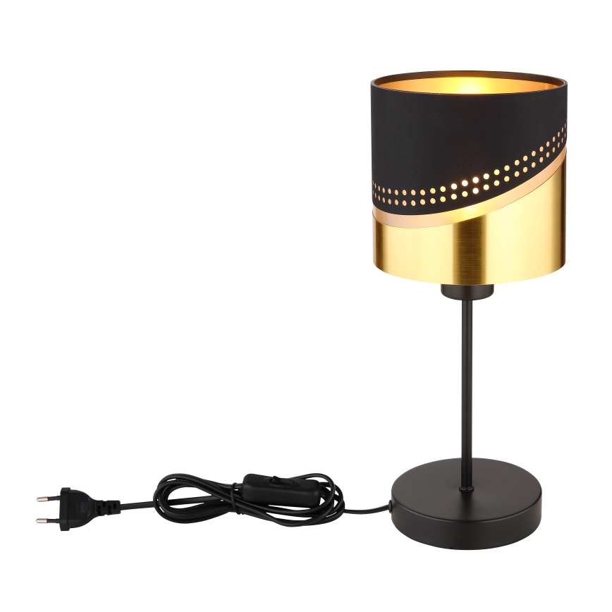 Globo - Bordslampa 1xE27/40W/230V diameter 16 cm svart/guld