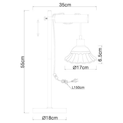Globo 54050-1T - Bordslampa JOWITA 1xE27/40W/230V