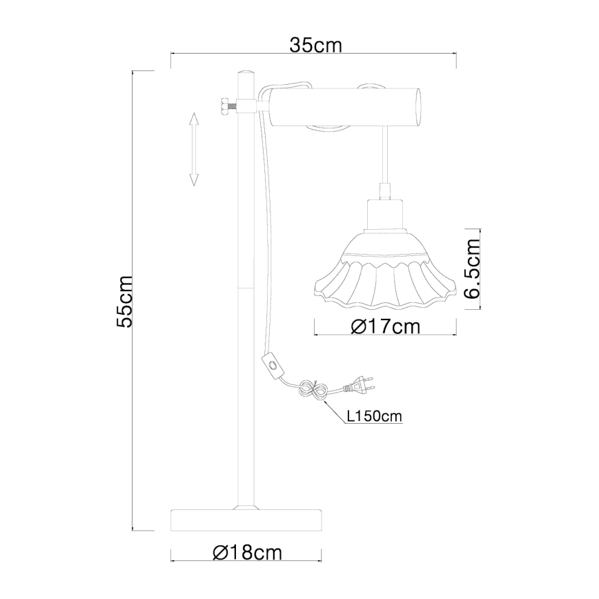 Globo 54050-1T - Bordslampa JOWITA 1xE27/40W/230V