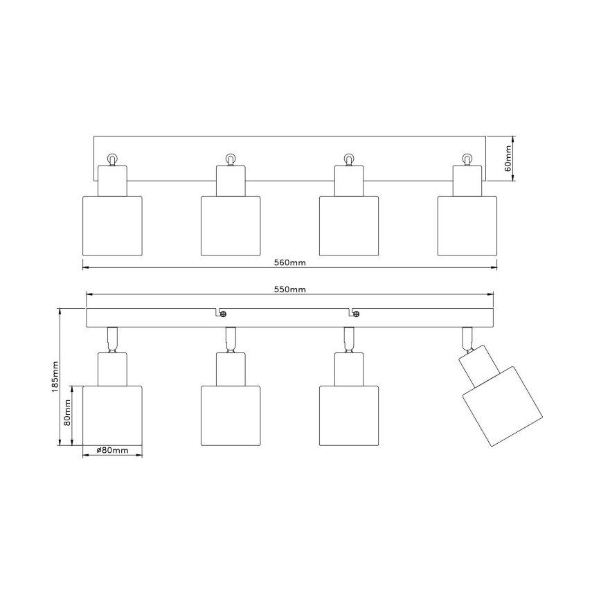 Globo - Spotlampa 4xE14/25W/230V