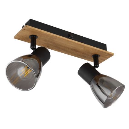 Globo - Väggspotlight 2xE14/40W/230V svart/trä