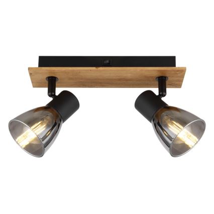 Globo - Väggspotlight 2xE14/40W/230V svart/trä