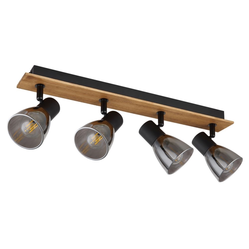 Globo - Spotlampa 4xE14/40W/230V svart/trä