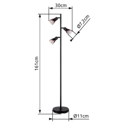 Globo - Golvlampa 3xE14/25W/230V svart