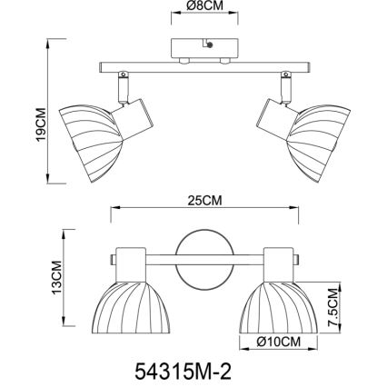 Globo - Spotlight 2xE14/40W/230V guld