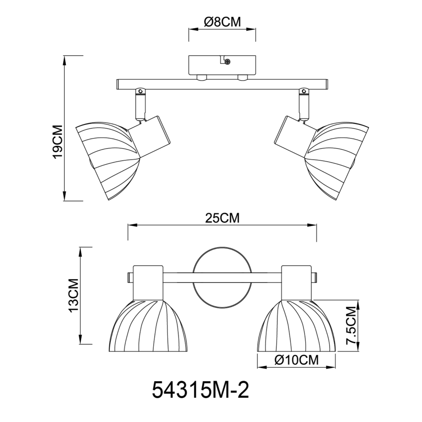 Globo - Spotlight 2xE14/40W/230V guld